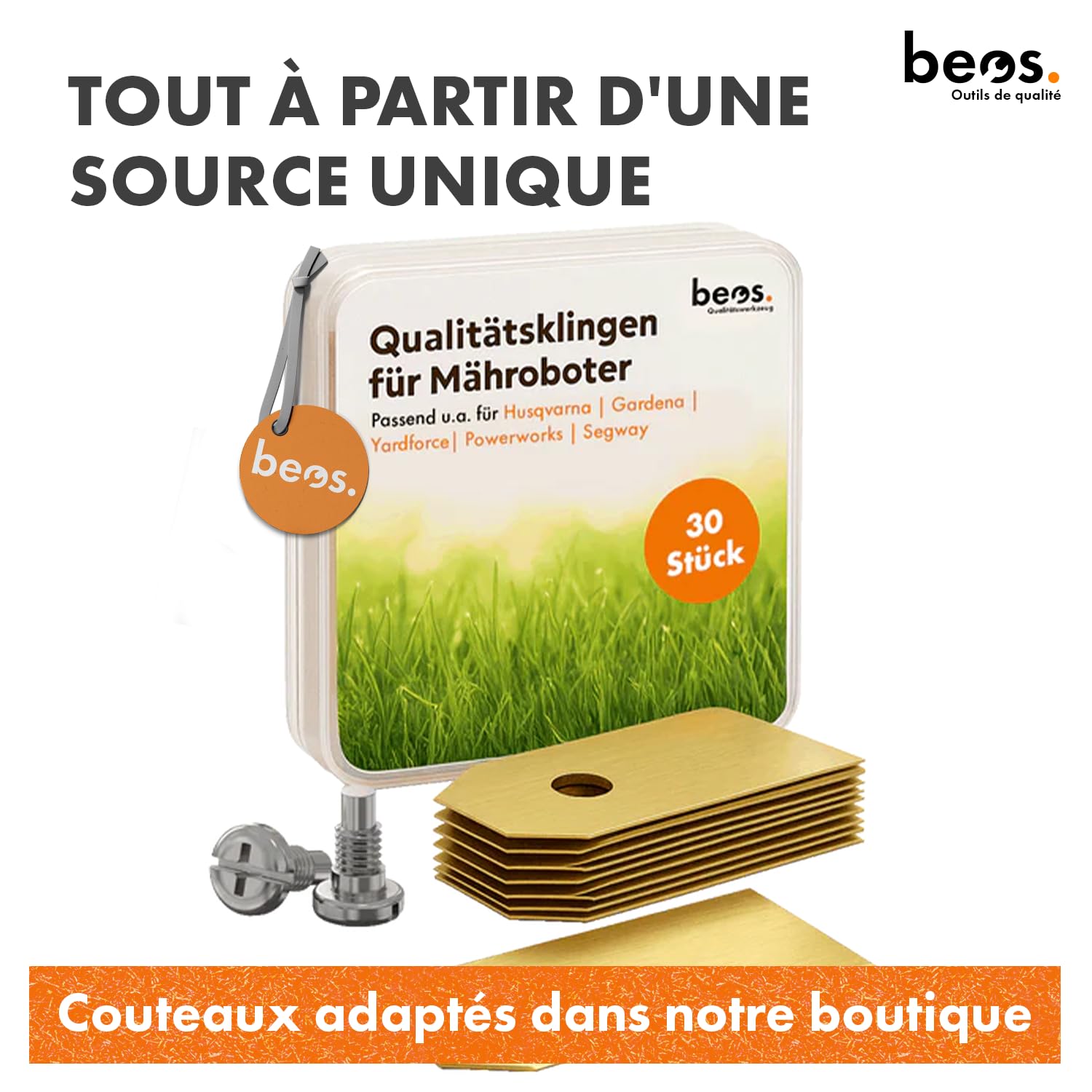 BEOS Disque de Coupe amélioré pour Tondeuse Robot Premium - Disque de Coupe renforcé de Fibre de Verre pour 7 Lames - Husqvarna 315x|420|440|430x|450x|520 EPOS|550 - Ø 222 mm
