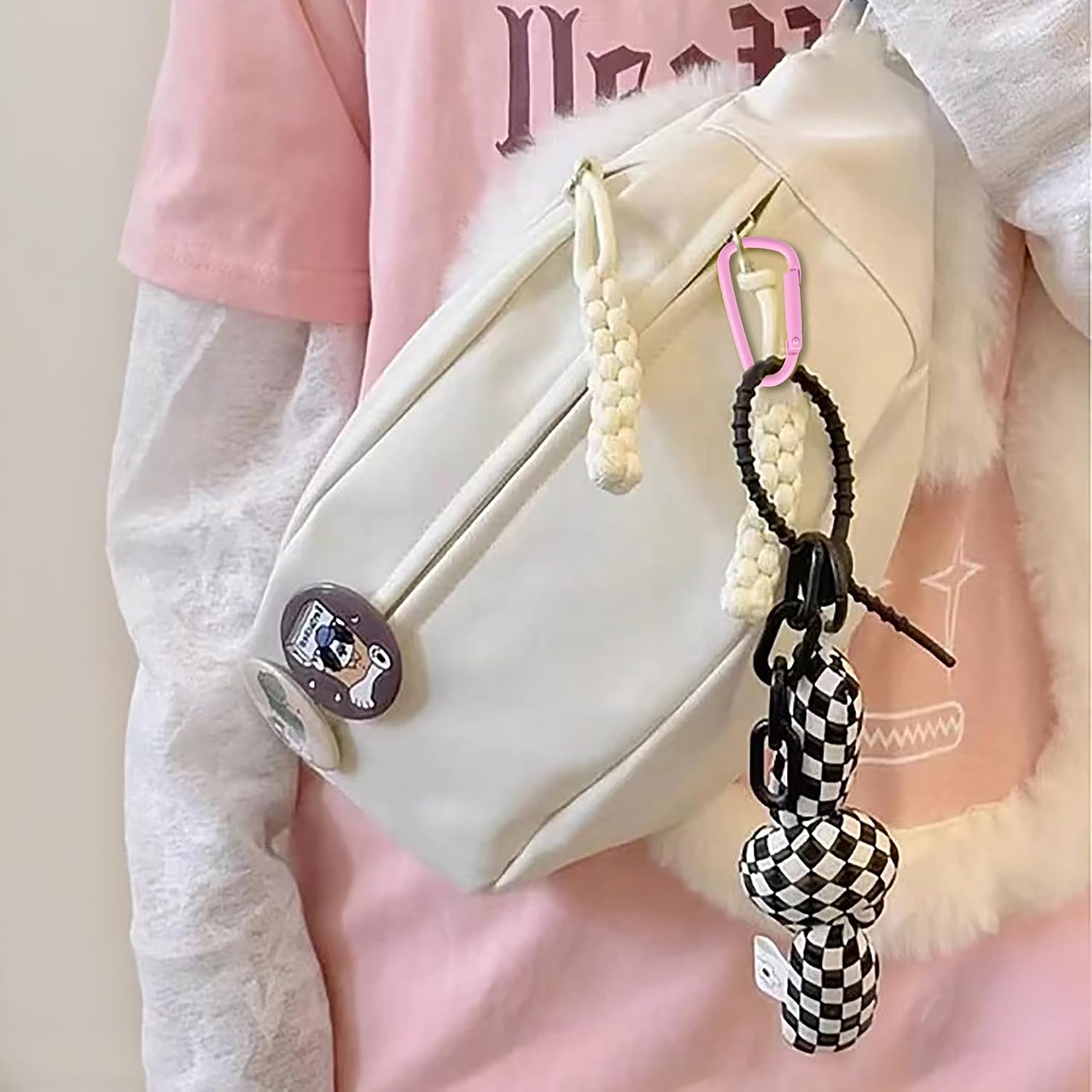 4Pcs 1.8Inch/4.5cm D Spring Keychain Clip,Small Aluminum Alloy Key Chain Ring Hook image 4