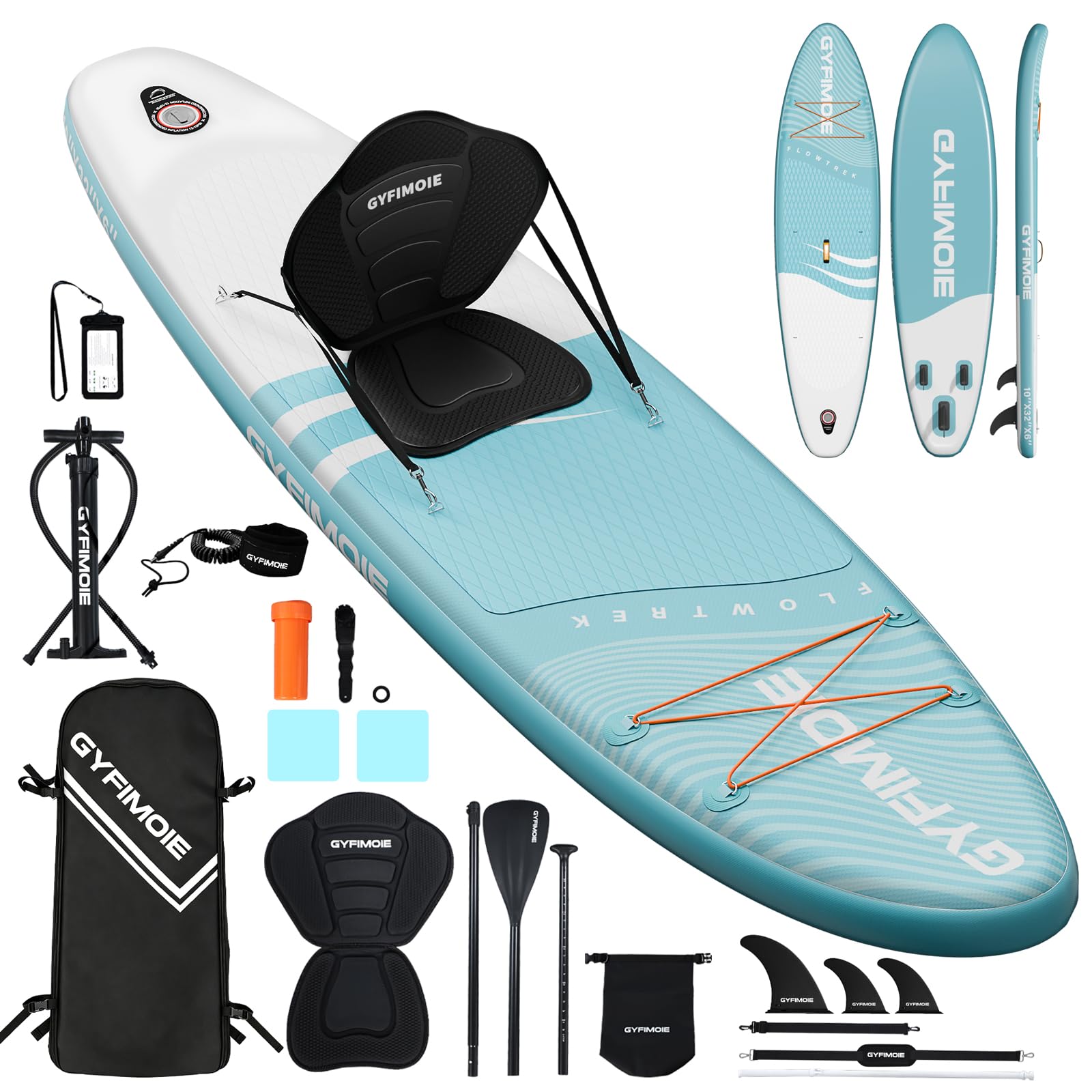 Gyfimoie 325cm Premium Stand Up Paddling Board, SUP Board Set, Aufblasbar, Mit Universal Kamerahalterung, Komplettes Zubehör, Verstellbares Paddel, für Anfänger, Fortgeschrittene