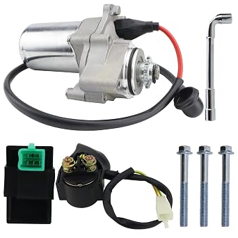 2 Bolt Starter & Relay & CDI for Clone Bottom Mount 50cc 70 cc 90cc 110cc 125 cc Dirt Bikes Go Karts Kids ATV Pit Bike Quad 4 Wheelers Dune Buggy Sandrail SSR Roketa Taotao Jonway SunL