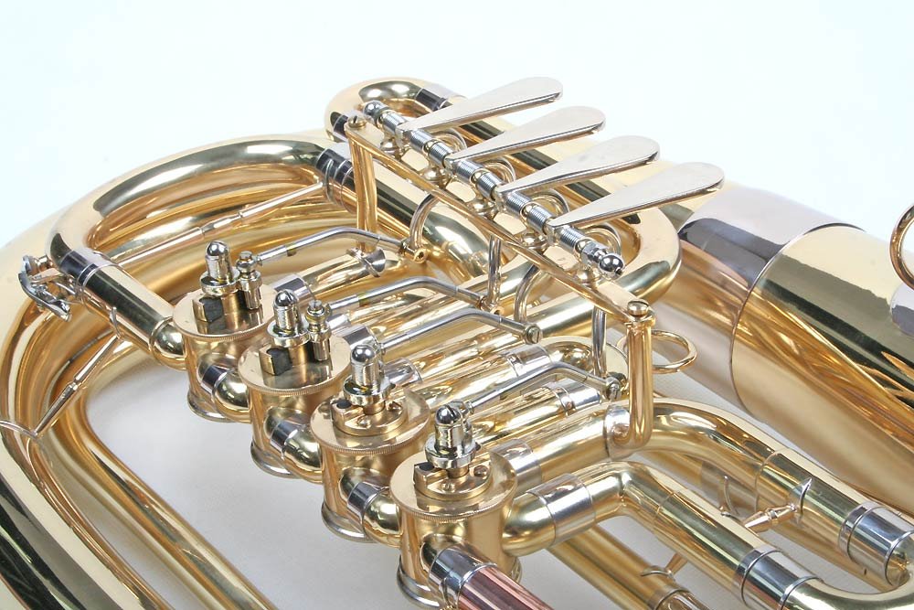 Bb Euphonium 4 Zylinder/Drehventile Kugelgelenke Goldmessing