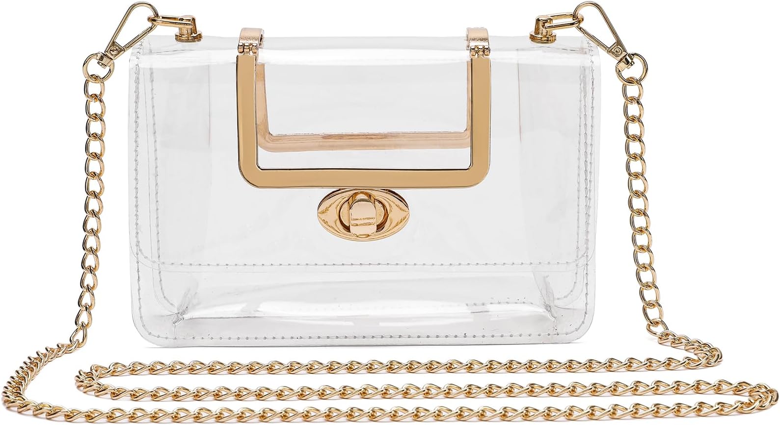MOETYANG Clear Purse Crossbody Stadium for Women, Small Clear Clutch Handbag, Cute Concert Bag for Venues,Gameday