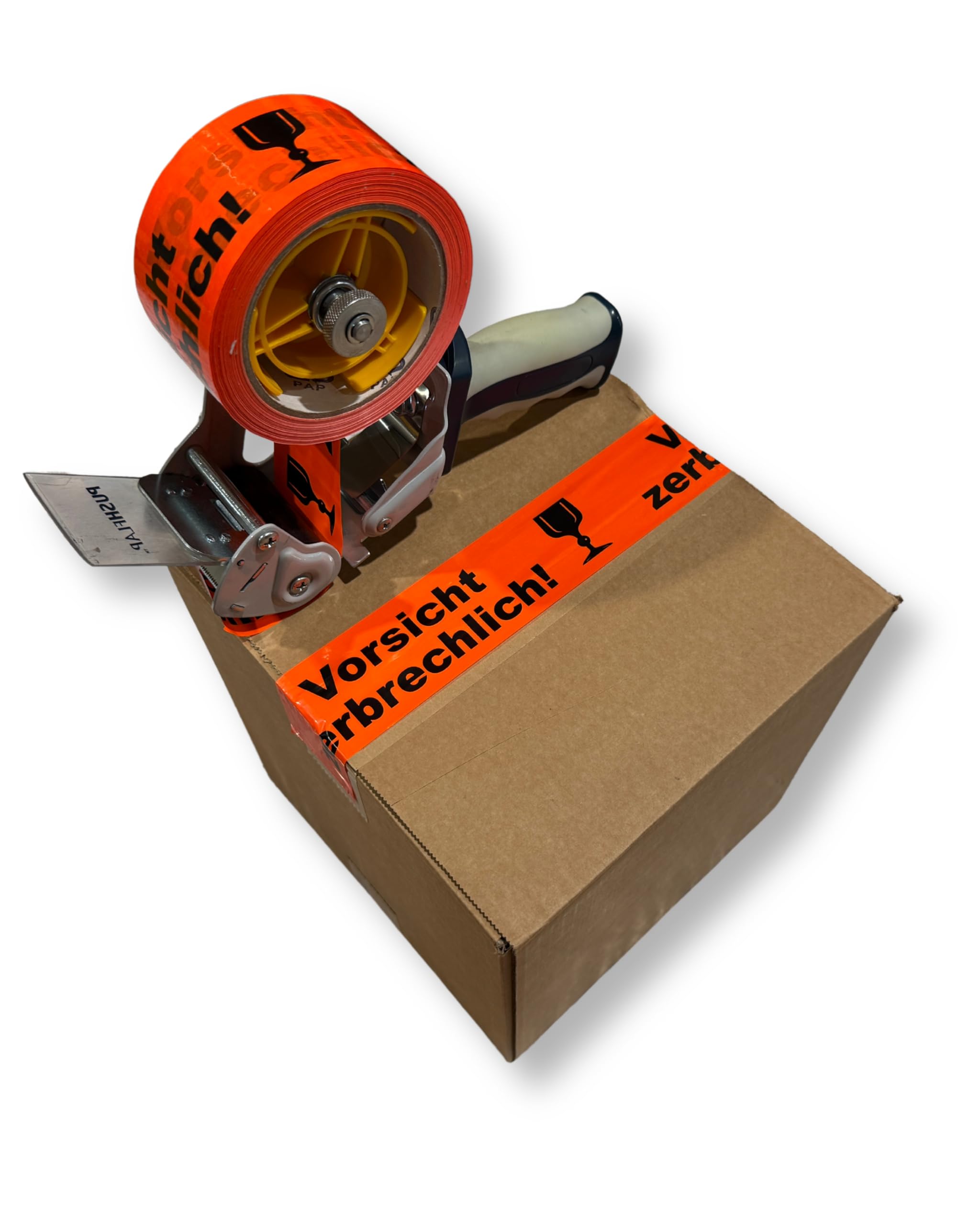gws Cinta adhesiva de advertencia de PVC de color naranja pasillo. Cinta adhesiva de embalaje fuerte de calidad profesional. Cinta de advertencia de 50 mm x 66 m (6 rollos)