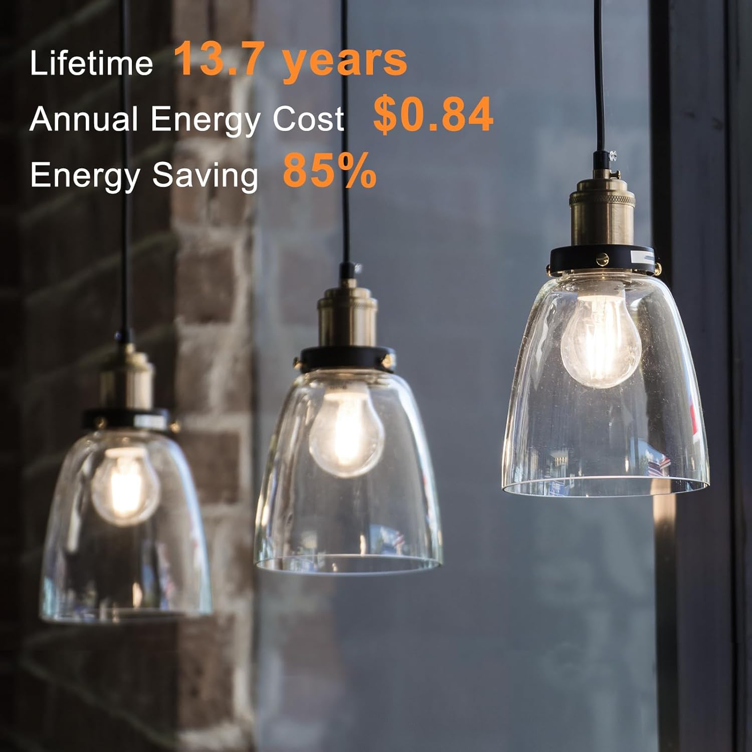 TJOY 12 Pack A19 Vintage LED Edison Bulbs, Dimmable, 60W Equivalent, High Brightness 4000K Natural White, 8W E26 Standard Base, 800 Lumens, CRI80+, Clear Glass Filament Bulb for Home, Farmhouse