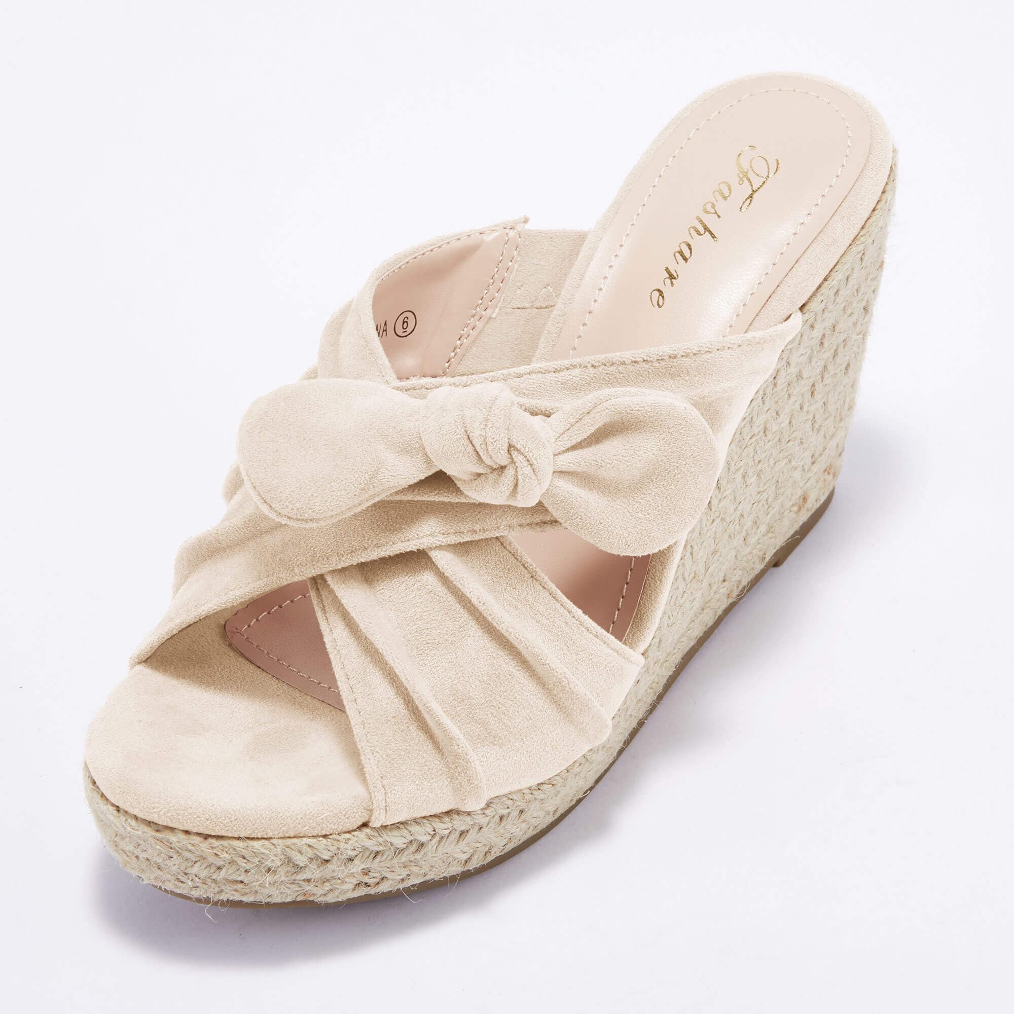 Womens Espadrilles Slip on Wedge Sandals Slides Bow Tie Platform Open Toe Summer Mules Shoes