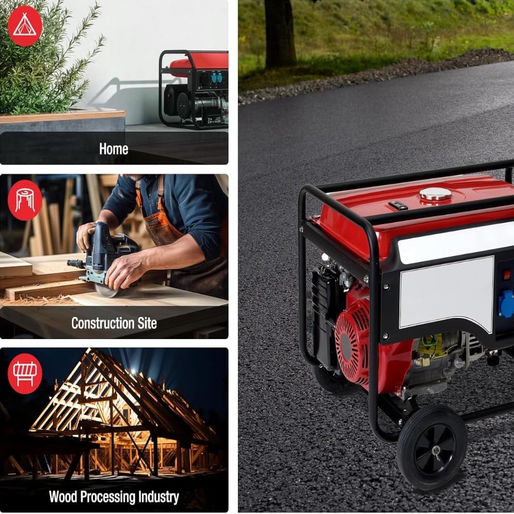 Generator Gas Fuel Tank 5 Gallons / 18.9 Liters Universal Generator Gas Tank with Valve Petcock Filter for EC2500