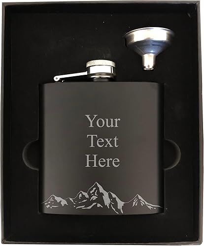 Matraz grabado personalizado con texto personalizado, botella de acero de 6 onzas, regalos de cumpleaños, regalos de Navidad (juego de caja pequeña)