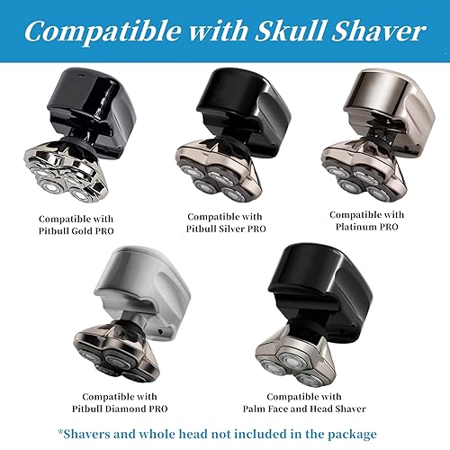 Miniatura 7 de Cuchilla de repuesto para cabeza de afeitadora Skull Shaver Pitbull Gold Silver Platinum PRO Shaver de repuesto de 4 cabezales, cabezales de