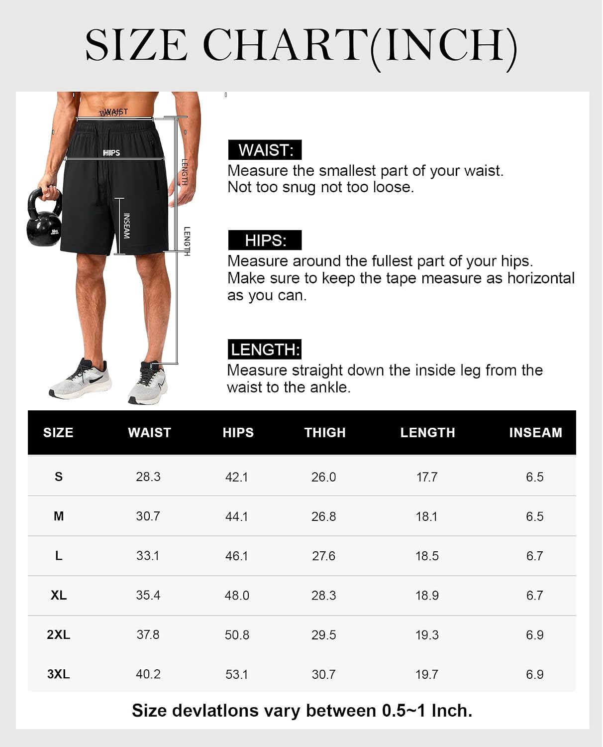 Men's Running Athletic Shorts with Zipper Pockets 7 inch Quick Dry Lightweight Gym Workout Basketball Casual Tennis