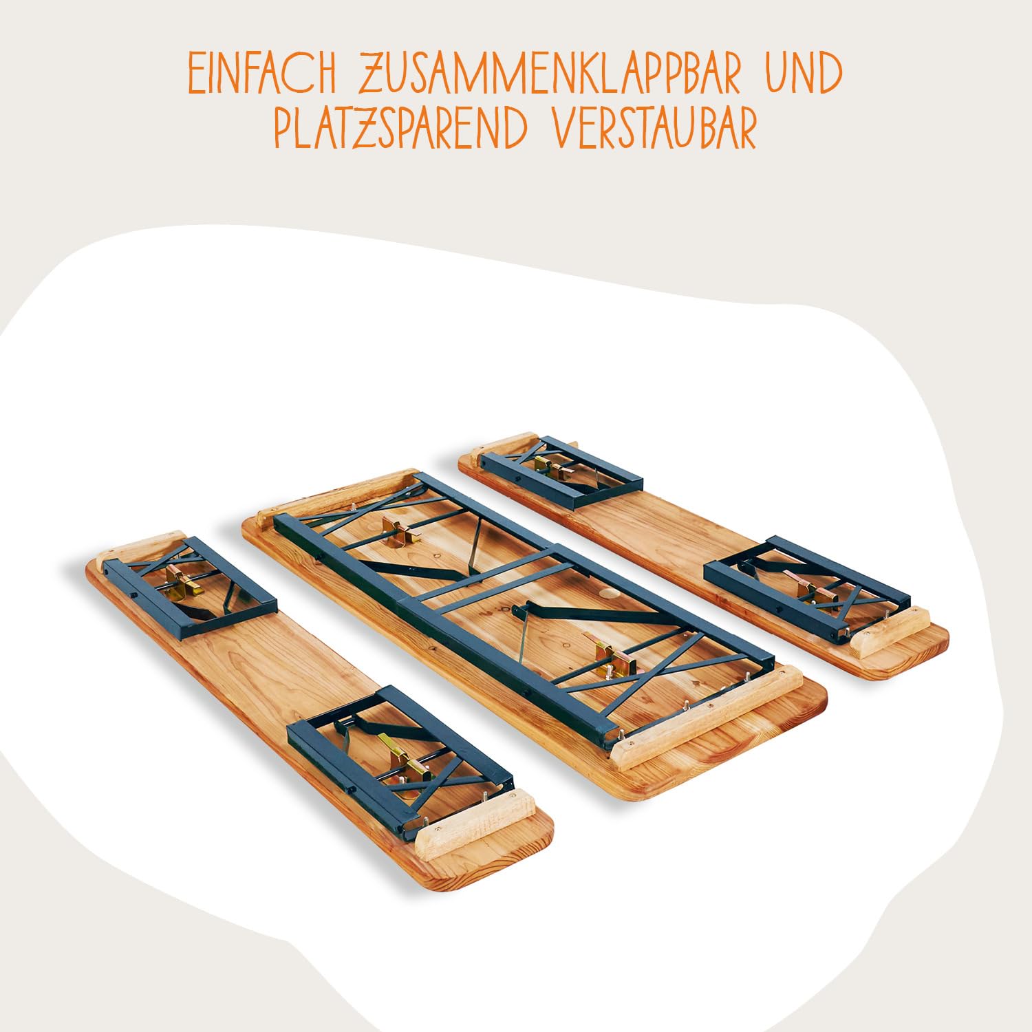 Children's bench and table set for outdoor festivities 'Sepp', 3 parts