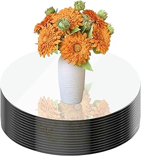 Paquete de 14 centros de mesa de espejo redondo para decoración de mesas, bandejas de espejo redondas de acrílico de 6 pulgadas para centros de mesa, velas, bodas, baby shower, Navidad, Año Nuevo