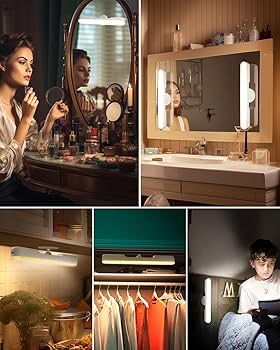 Bar Light Modern LED Magnetic Makeup Wall Lamp USB Rechargeable Portable Cabinet Light Sensor Switch Bathroom Vanity Lights Mirror Light