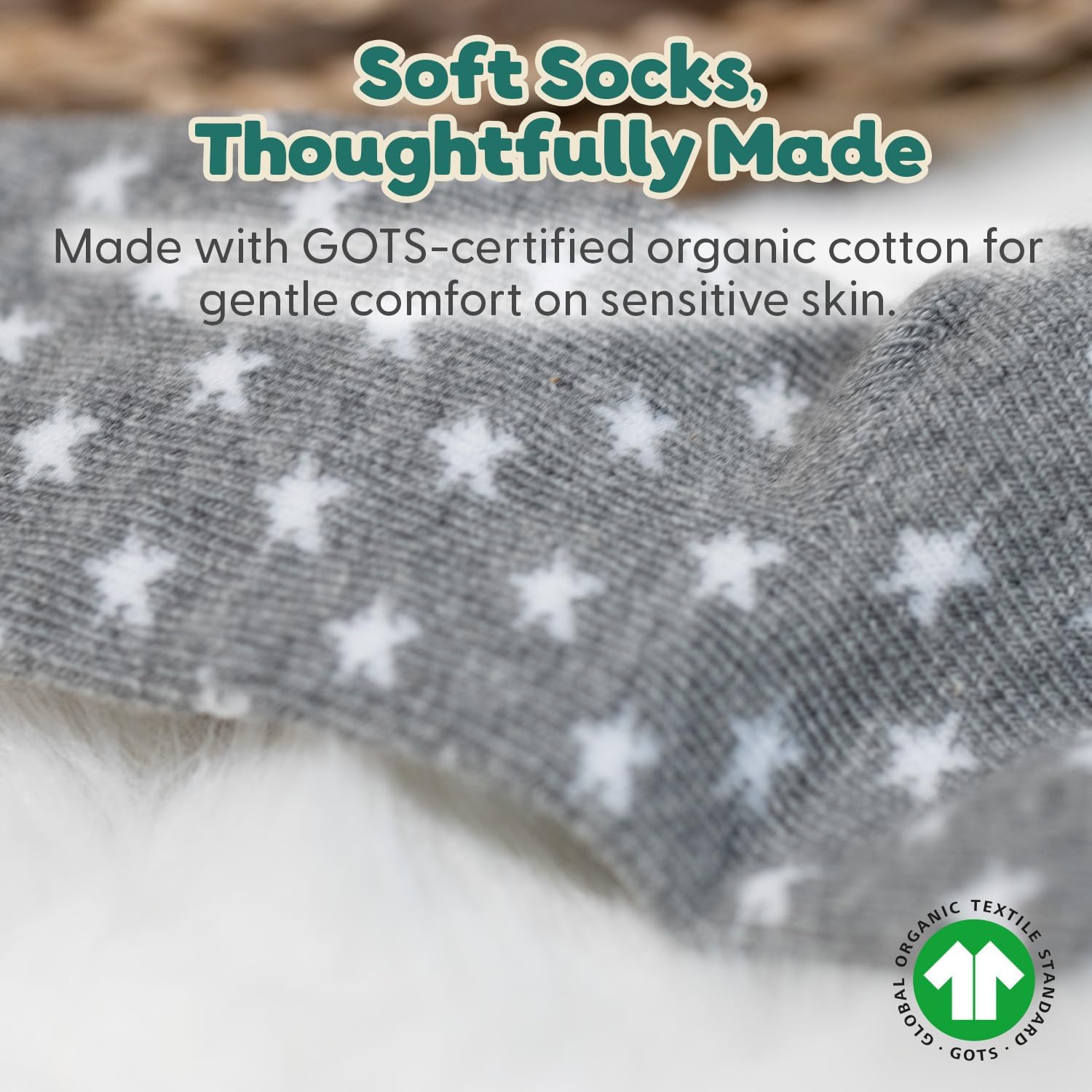 The Peanutshell Boy Buddies Grip Socks 12pk, Neutral Baby Socks