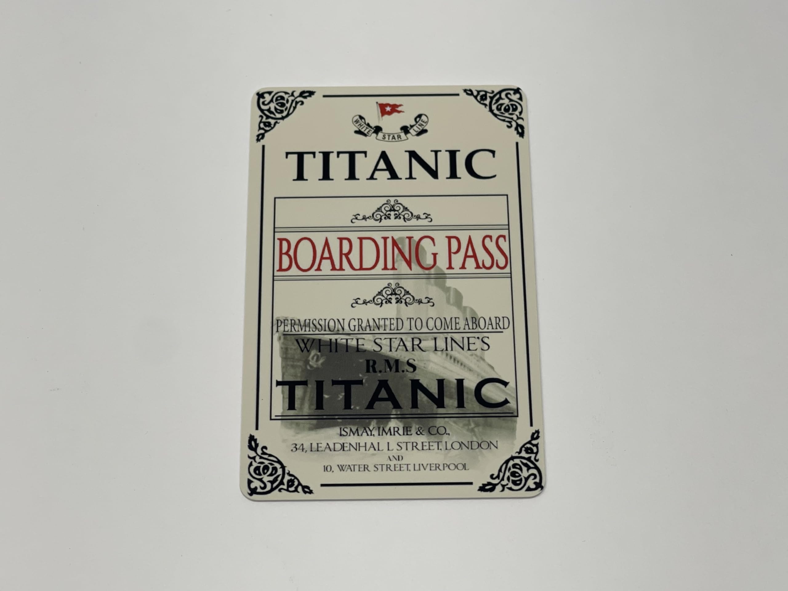 RMS Titanic Ticket ID Card Titanic Boarding Pass History Memorabilia Gifts