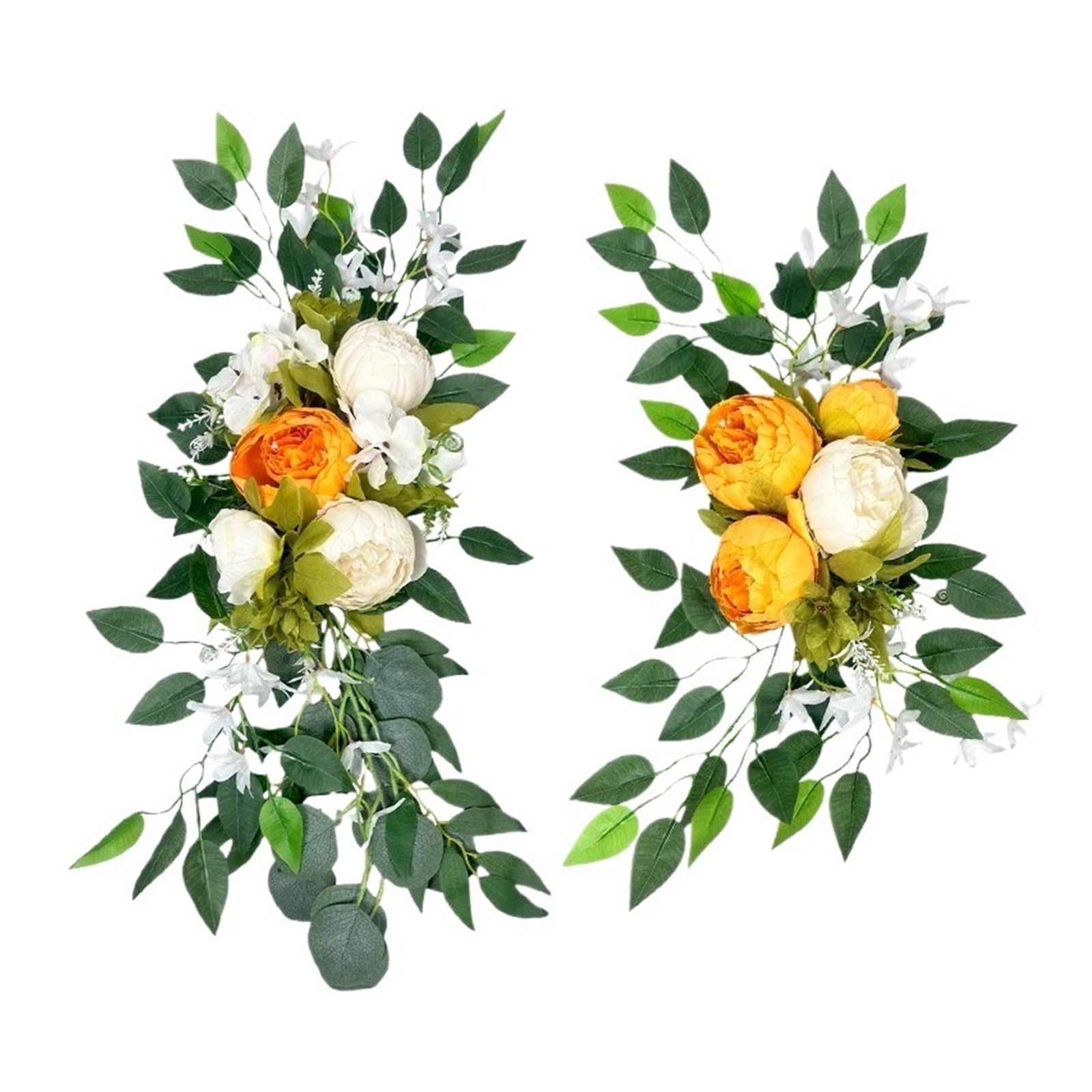 Casetlong 1set Artificial Flowers Wedding Garland Drapes For Decorations(Orange)