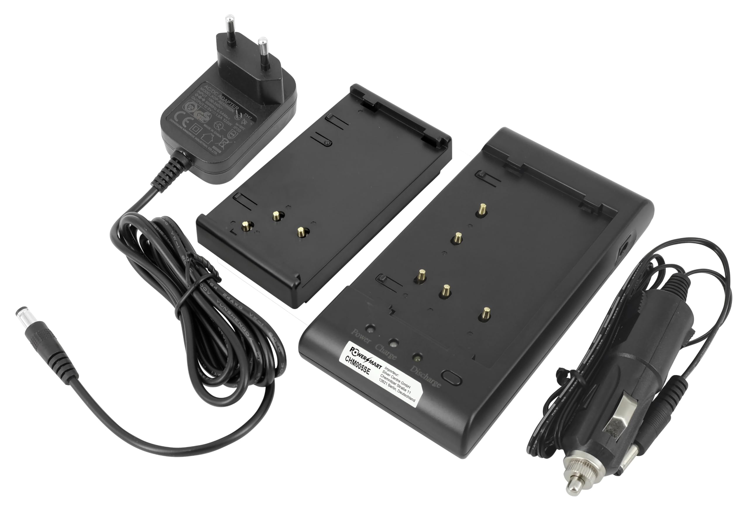230V AC (Input), 12V-1A (Output) chargeur Alimentation + Kfz-Anschlusskabel pour Sony CCD EVC GV MVC Serien NP-33, NP-55, NP-55H, NP-66, NP-66H, NP-67, NP-68, NP-77, NP-77H, NP-77HD, NP-78, NP-98, NP-98D, NP-C65