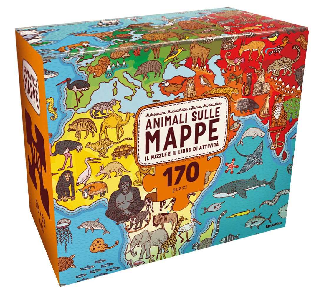 Animali sulle mappe. Il puzzle e il libro di attività. Con puzzle