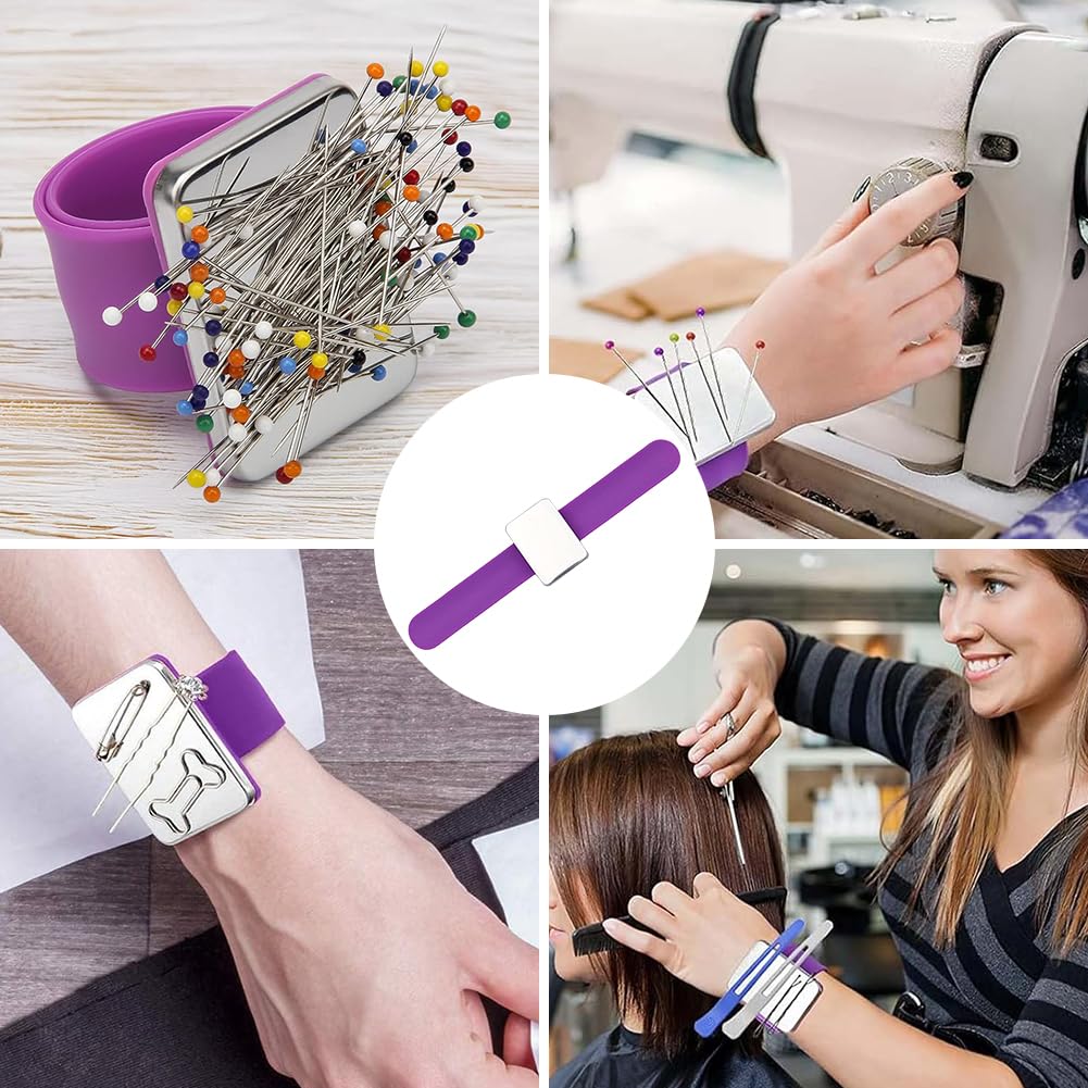 Puntaspilli Magnetici Da Polso - 2 Pezzi In Silicone Con Magnete, Cuore Nero, Per Cucito E Acconciatura - Foto 4