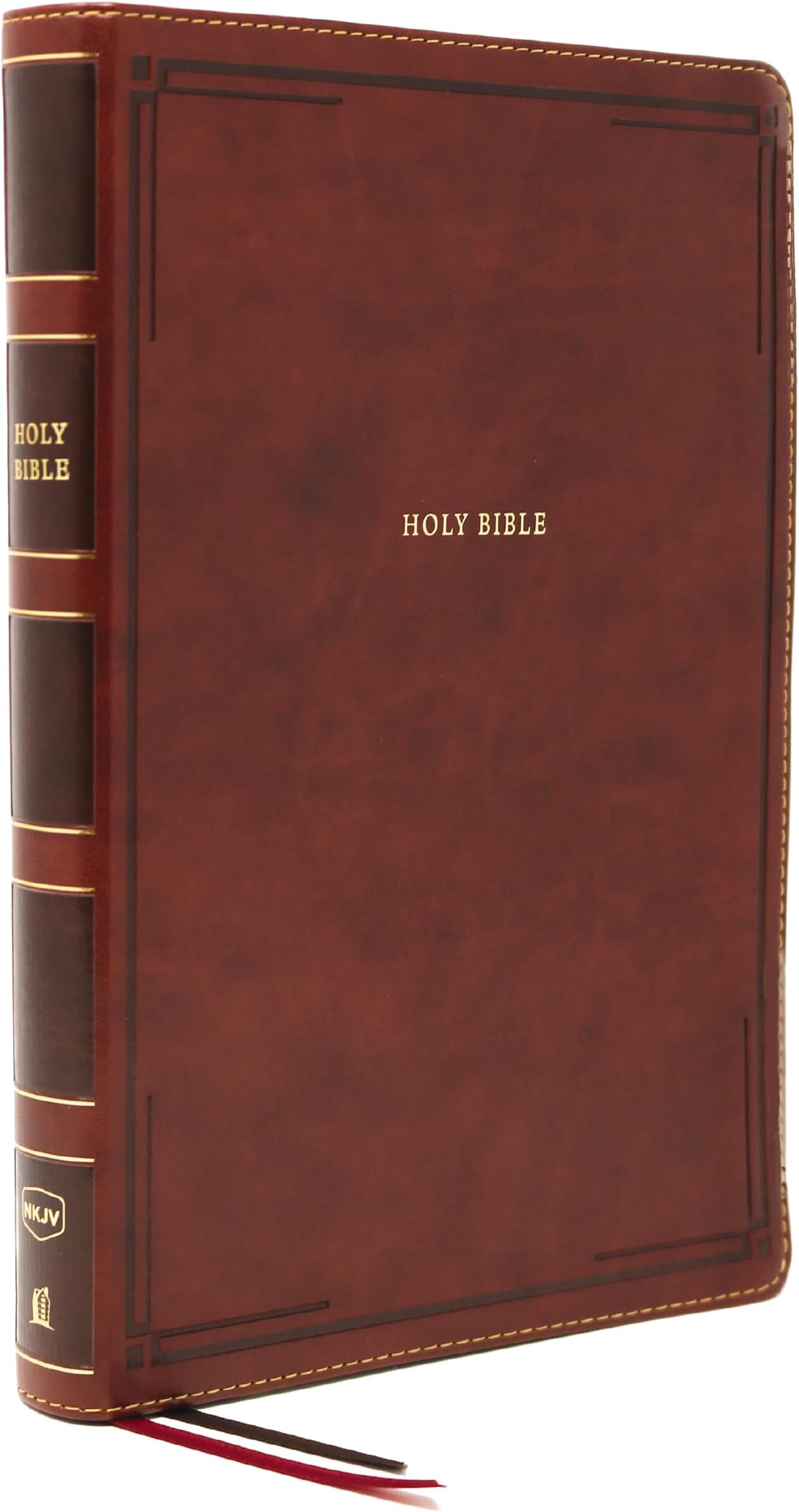 Nkjv, Thinline Bible, Giant Print, Leathersoft, Brown, Thumb Indexed, Red Letter Edition, Comfort Print: Holy Bible, New King James Version Imitation Leather – Large Print, 8 July 2020