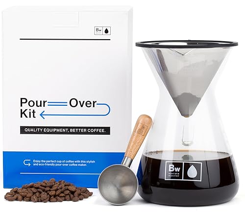 Barista Warrior Pour Over Coffee Maker with Glass Carafe and