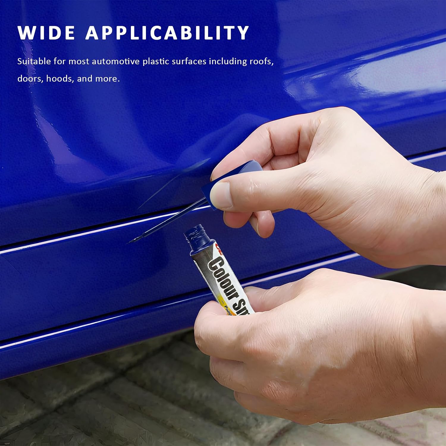 Car Touch Up Paint Pen, Automotive Scratch Filler Pen with Smooth Brush, Touch Up Paint Mending Tool Exterior Maintenance for Cars Scratch Repair, Car Accessories (Blue)