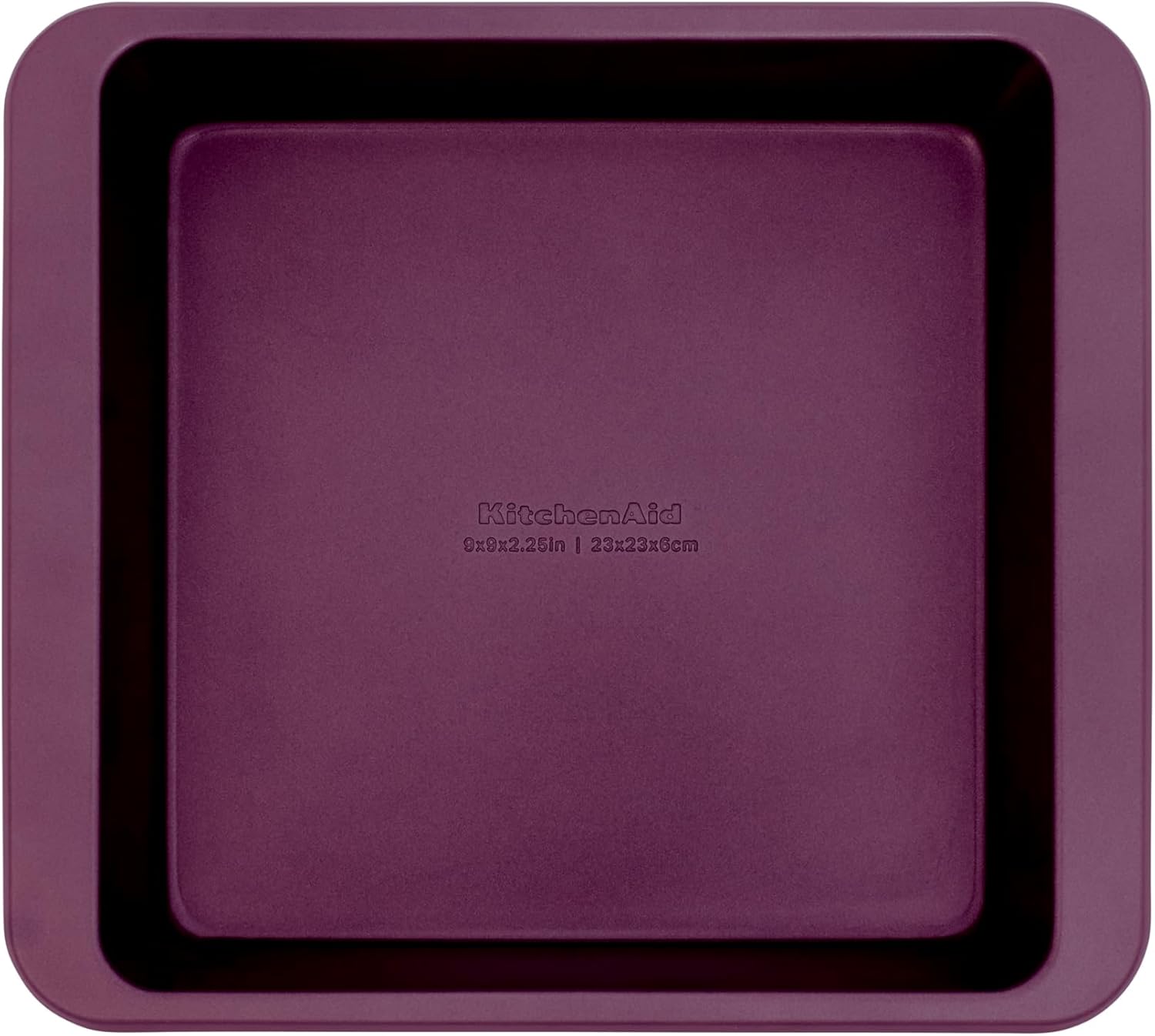 KitchenAid 9-In Nonstick Swiss Engineered Aluminized Steel Square Cake Pan, Dishwasher Safe, Beetroot
