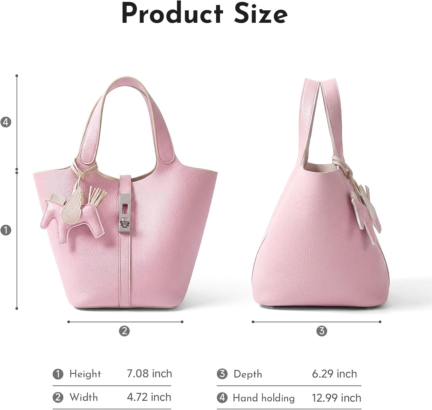 Tote Bag for Women Vegan Leather Bucket Purse for Women Top Handle Handbag Shoulder Bag with Detachable Small Purse - Image 9