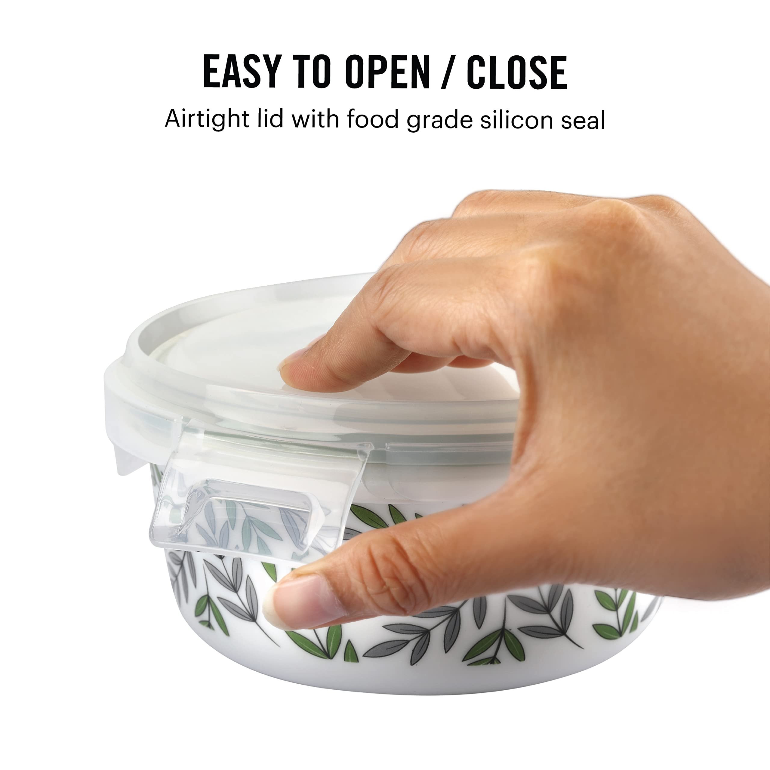 Buy cello Green Fall Opalware Lunch Box with Jacket, 3 Containers 3 Containers Lunch Box (300 ml) Online at Best Prices in India