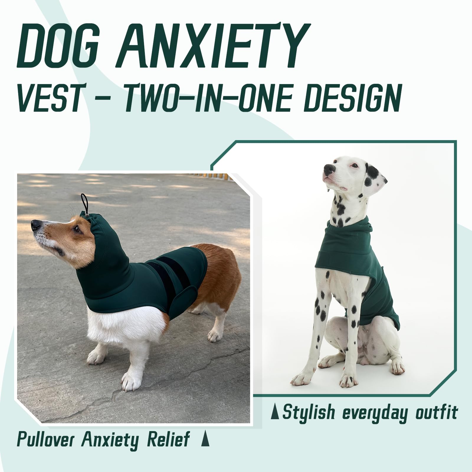 Hjyokuso Dog Anxiety Jacket With Calming Hood, Lightweight Anxiety Relief Coat For Thunder, Fireworks, Travel & Separation, Adjustable Dog Calming Vest With Ear Wrap, Anti Anxiety Dog Shirt - S - Image 4