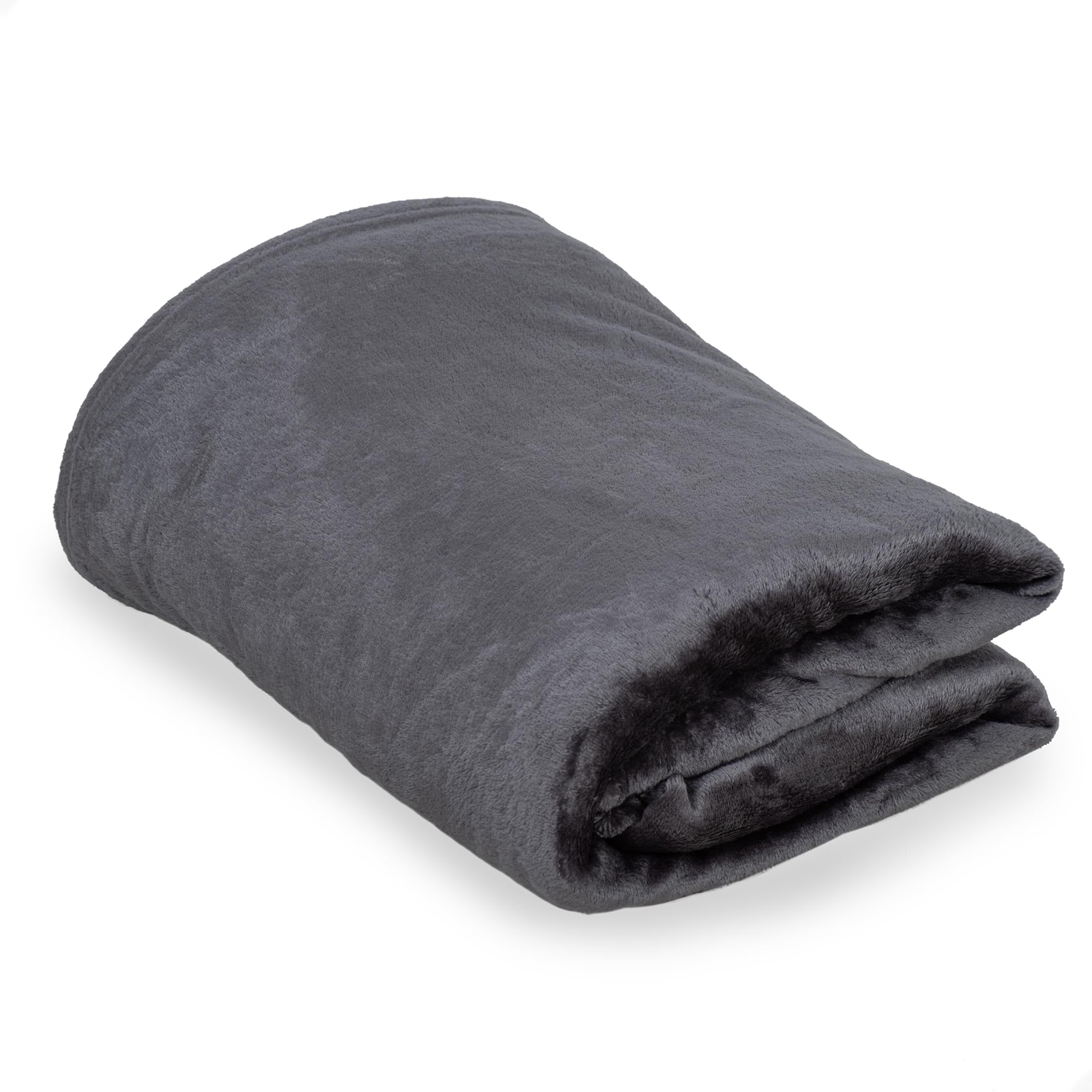 MOPAREL Manta Lisa Sedalina 160x220cm Súper Suave y Cálida. Muy Ligera y Confortable para Cama Sofá y Sillón. Cobertor 100% Poliéster. Calidad 250g/m². Color Gris Oscuro