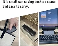 Vista 8 de Altavoz USB para computadora de escritorio, alimentado por USB, Plug and Play, barra de sonido portátil Mini PC altavoz para computadora de Negro