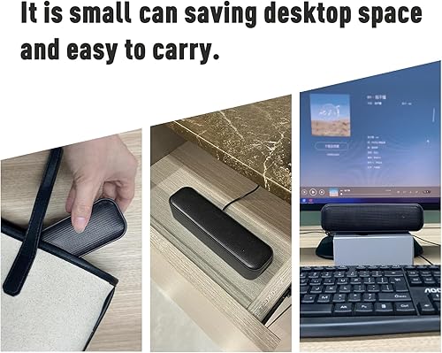 Miniatura 8 de Altavoz USB para computadora de escritorio, alimentado por USB, Plug and Play, barra de sonido portátil Mini PC altavoz para computadora de