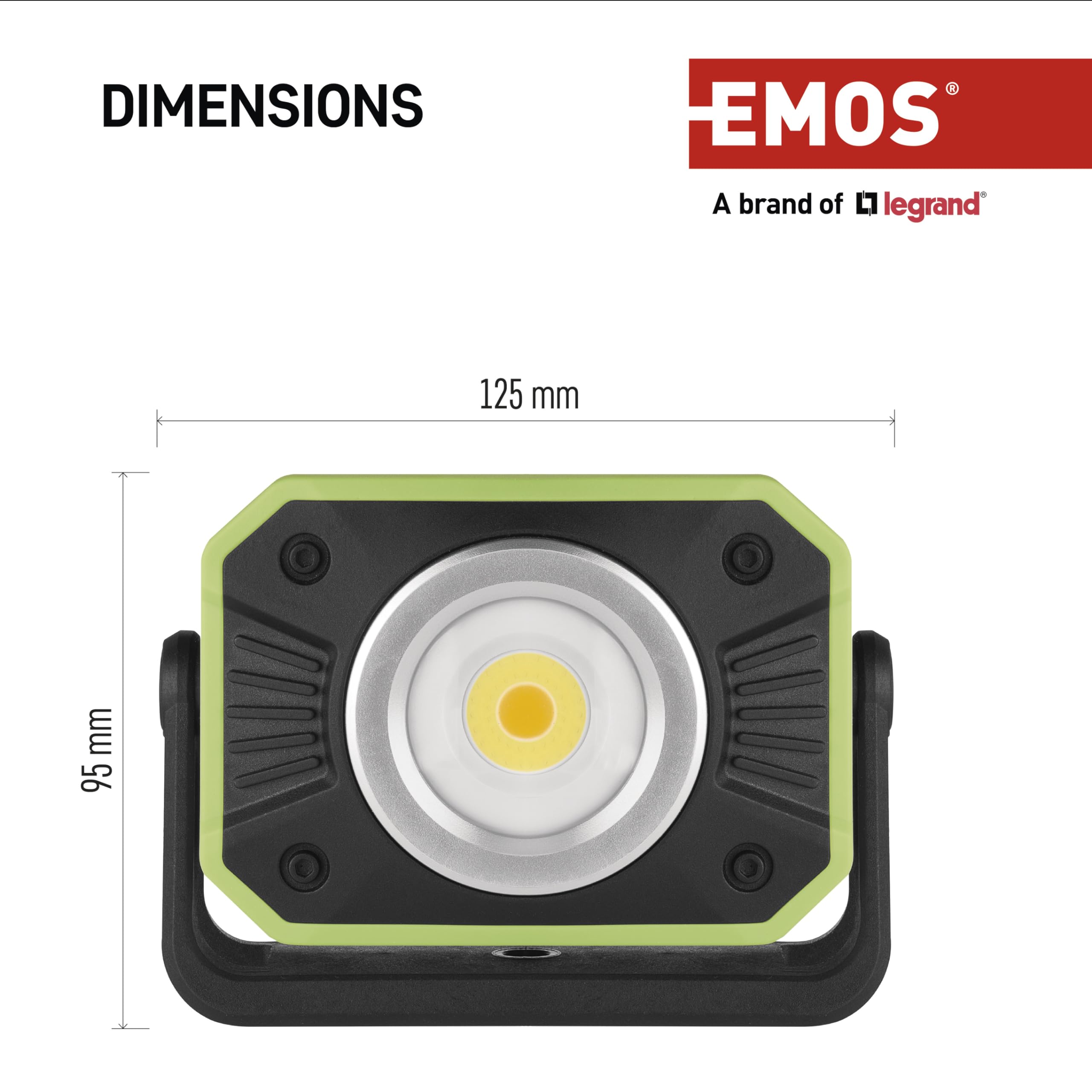 EMOS Mini foco LED recargable de camping con 16 modos y banco de energía, cambio de color de la luz, brillo máximo 900 lm, alcance de 35 m, batería de 4400 mAh con hasta 12,5 h de duración, incluye