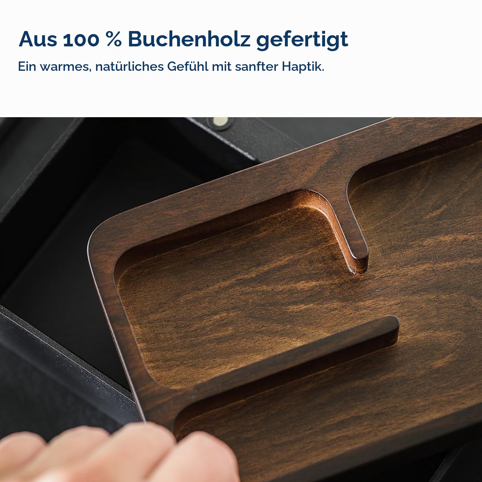 mordeco REVOV Tablett-Box, EDC Valet Tray Box mit authentischem Holz-Magnet-Drehdeckel, Büro-Schreibtisch-Organizer, Bürobedarf-Organizer, minimalistische Dekoration, EDC-Ausrüstungs-Organizer,