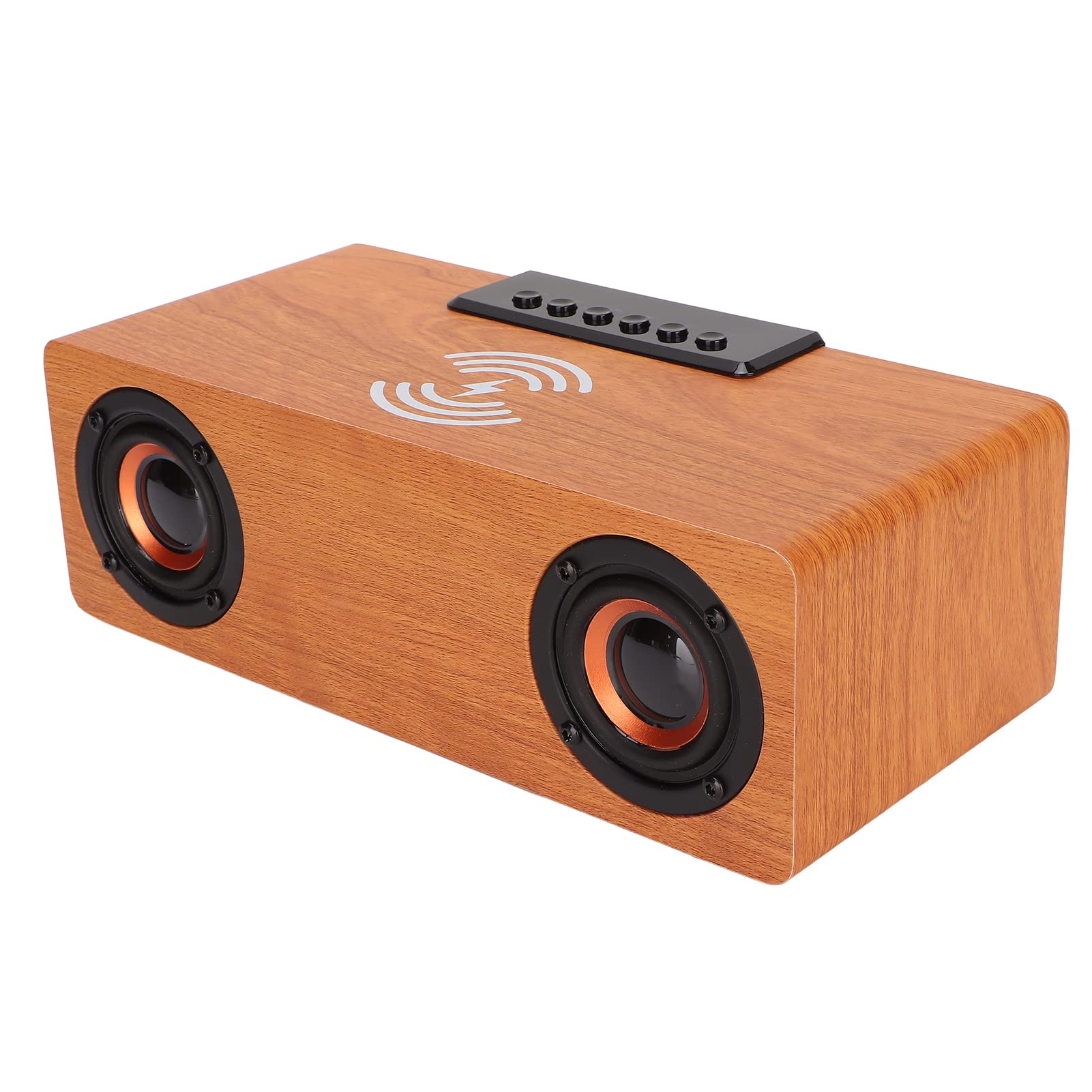 Sveglia Digitale, Altoparlante Bluetooth in Legno Stazione di Ricarica Wireless Veloce da 10 W con Display Elettronico a LED 'ora, Orologio a LED in Legno Retrò con(Noce Chiaro (Versione Export))