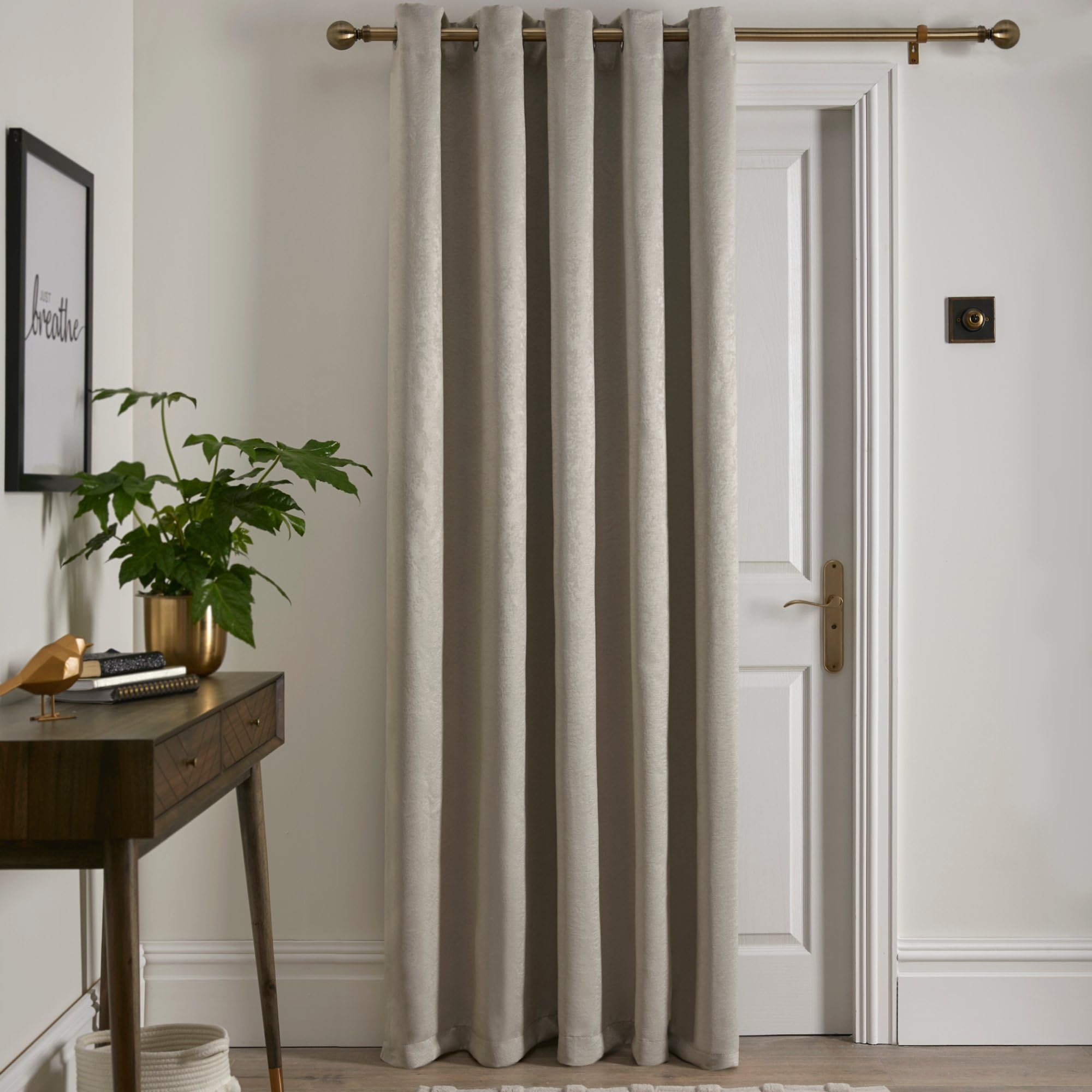 Fusion Strata Eyelet Single Panel Door Curtain- 66" Width X 84" Drop (168 X 214Cm)