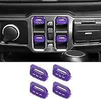 Vista 2 de Jimen Compatible con Jeep Wrangler JL JLU 2018-2023 y Jeep Gladiator JT 2020-2023, 4 piezas de cubierta de interruptor de botón de ventana