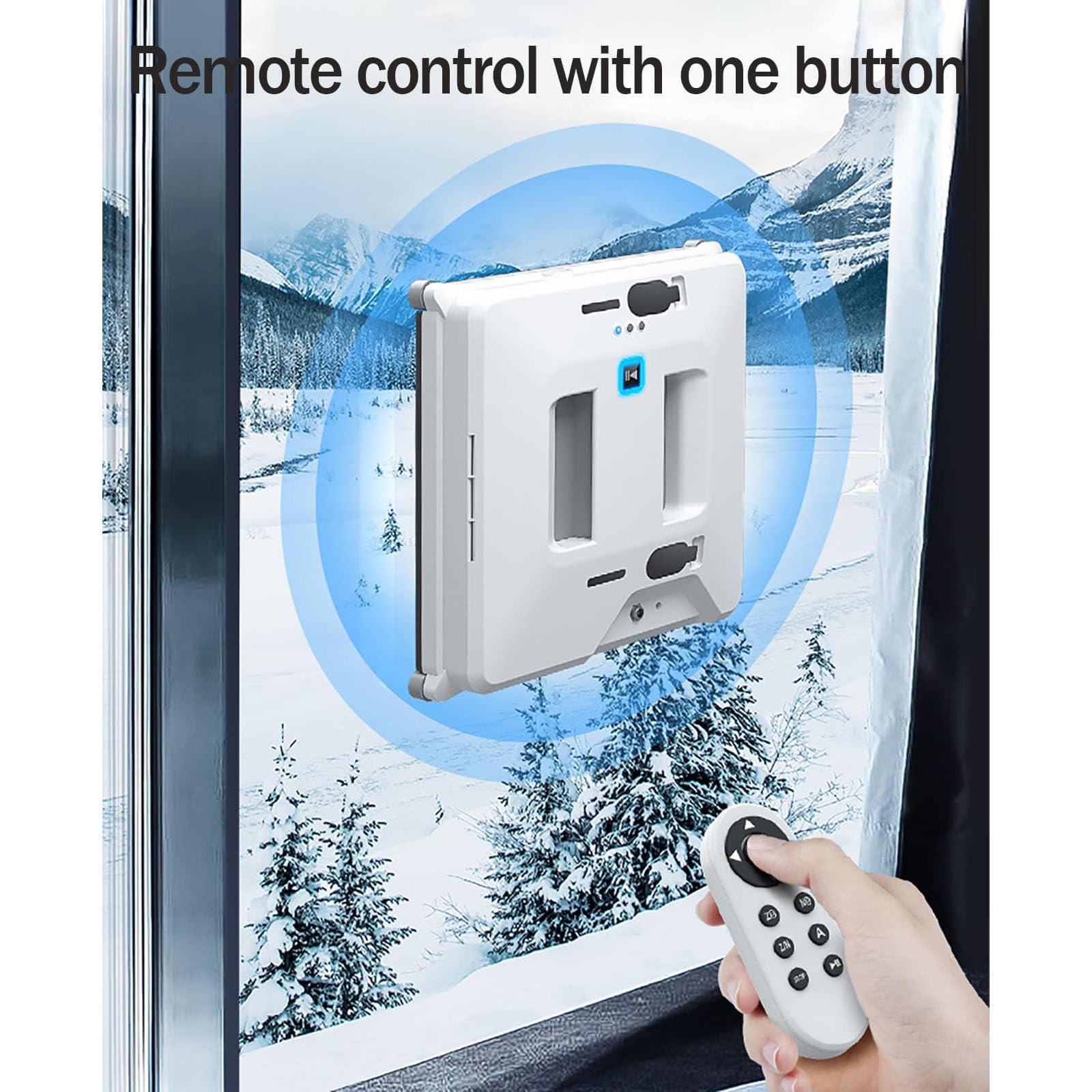 Robot De Limpieza De Ventanas Eléctrico, Aspiradora De Ventanas Inalámbrica, Con Protección Contra Fallos De Energía Y Cuerda De Seguridad, Succión De 3000pa, Rociado Automático De Agua