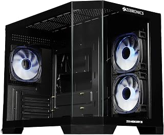 Zebronics Cube Gaming PC Cabinet, mATX/ITX Support, 360mm Radiator Support, Mention 3 x 120mm ARGB Fans, 2 x Reverse Blad... Price In India