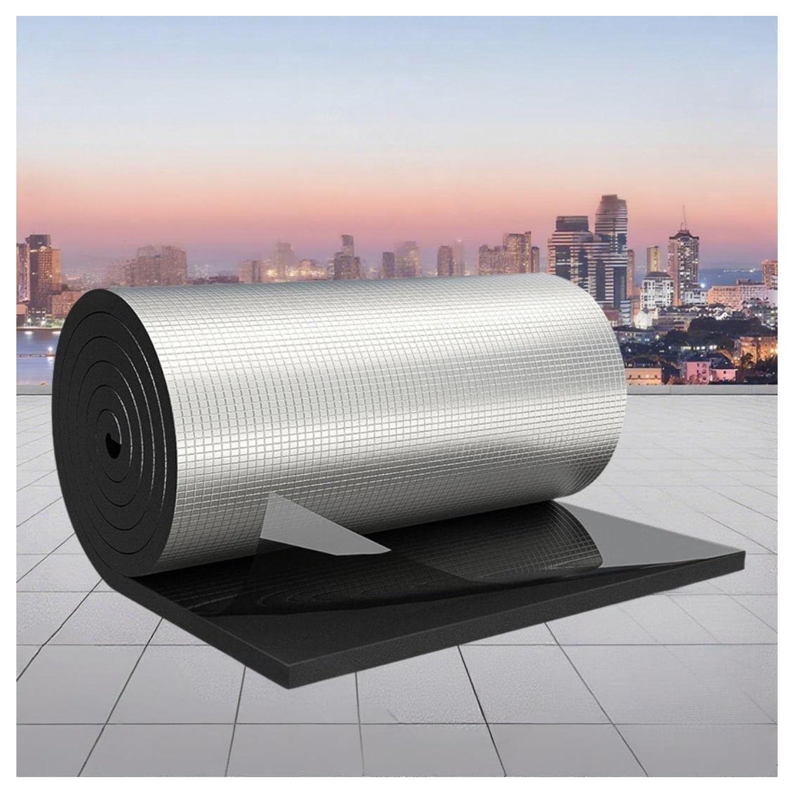 Zxcvasdf 30Mm(Thk) Car Heat Sound Deadening Insulation Mat,Automobile Sound Deadening & Heat Insulation Material For Auto Hood Engine Roof Door And Trunk,Aluminum Foil Finish