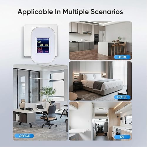 Miniatura 3 de Detector inteligente de gas y monóxido de carbono Wi-Fi, notificaciones push en tiempo real a través de la aplicación TUYA, enchufe, con pantalla e