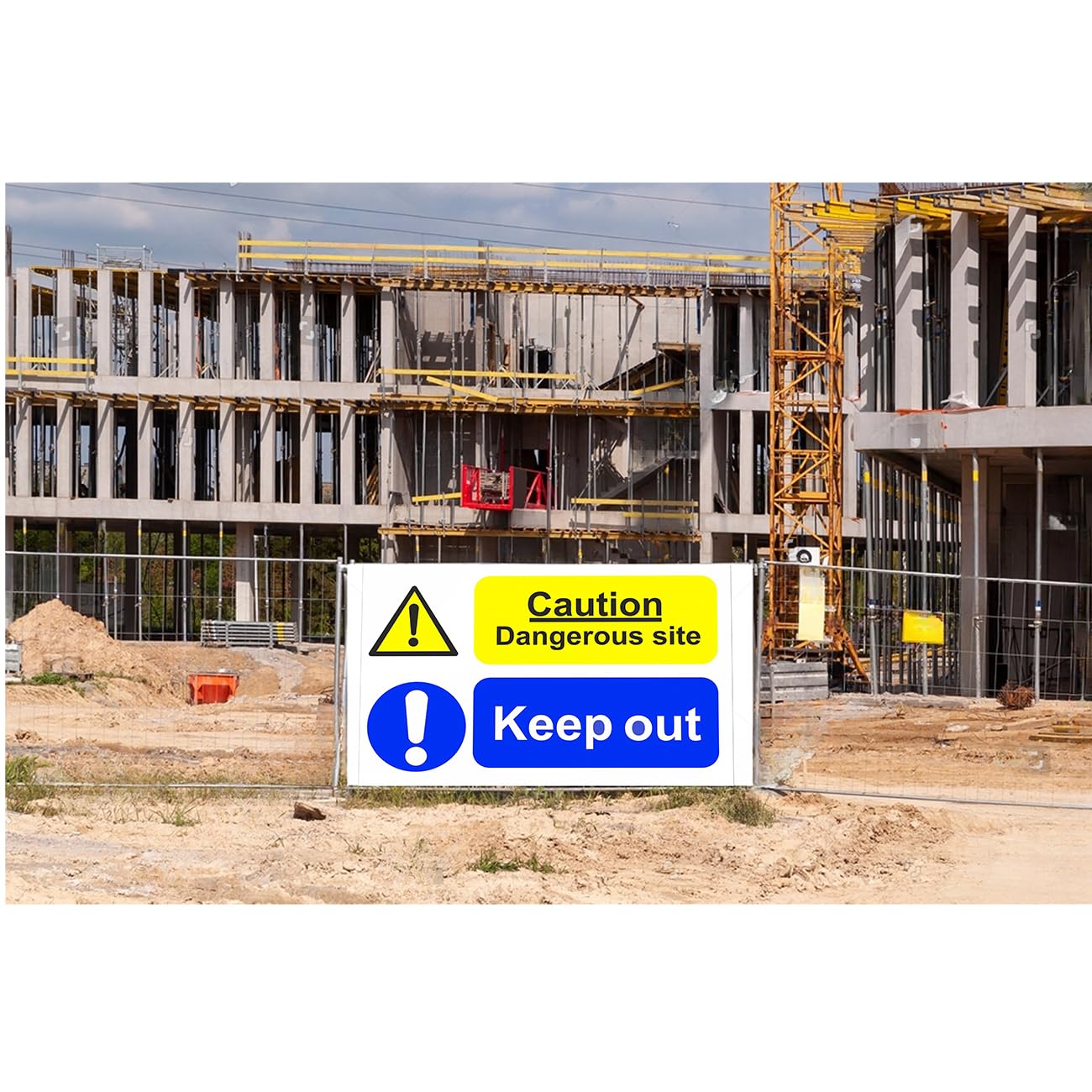 Señal de advertencia de seguridad para sitios de peligro, aluminio de 3 mm, para uso en exteriores, obras de construcción (multicolor, 800 mm x 600 mm)