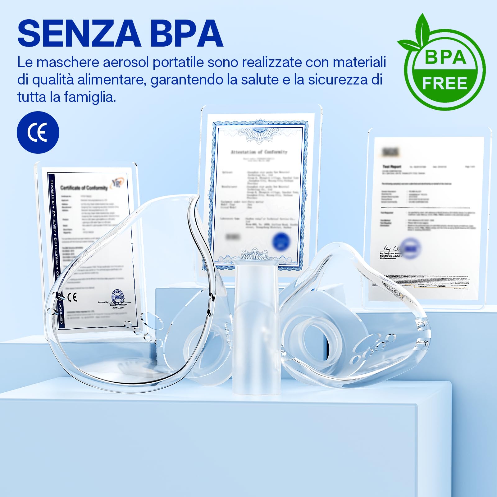aerosol portatile silenzioso, Ultrasuoni macchina aerosol adulti e Bambini con 2 Maschere e Boccaglio, Aerosol Bambini Portatile per Viaggi e Uso Domestico