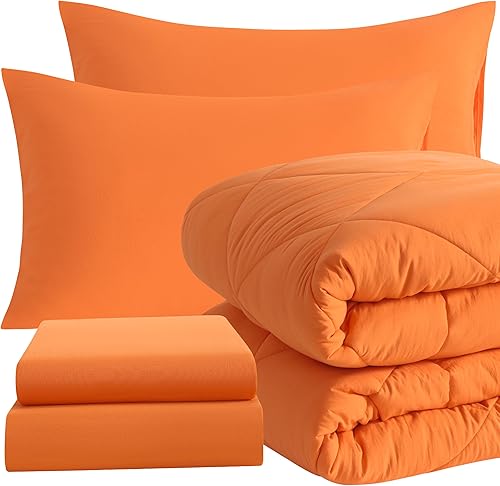 Miniatura 37 de NTBAY Juego de edredón individual con sábanas, juego de ropa de cama individual suave y transpirable de 5 piezas, cama individual en una bolsa,