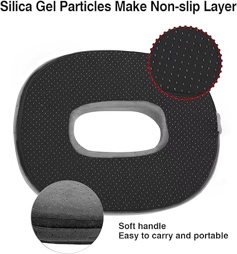 Miniatura 5 de Cojín de espuma viscoelástica para aliviar hemorroides y pilas, dolor de coxis, adecuado para silla de ruedas, asiento de automóvil, oficina o al