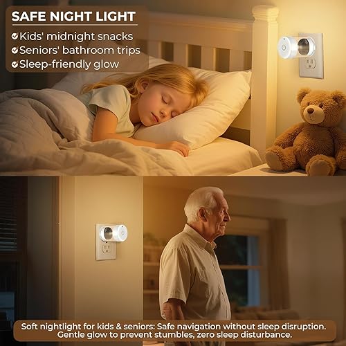 Miniatura 7 de Luces nocturnas LED, luces nocturnas regulables que se enchufan a la pared con sensor de atardecer a amanecer, control táctil, temperatura de 3