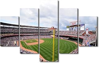 5 Pieces Canvas Wall Art Minneapolis Cityscape Wall Painting Artwork Pictures Target Field Home Decorations for Living Room Baseball Stadium Wall Art Framed Ready to Hang (60''Wx 40''H)