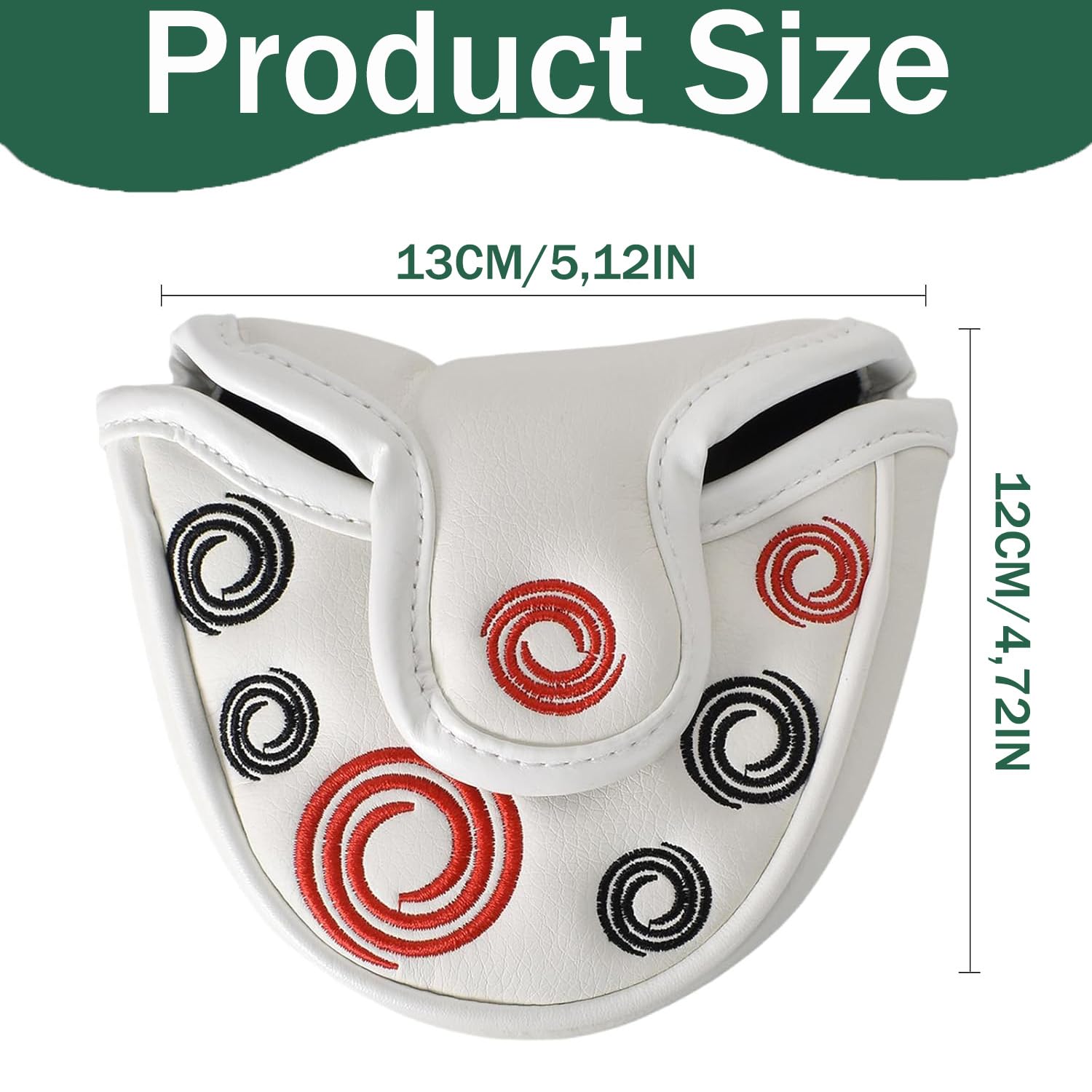 1 Pieza Golf Headcover Magnetic, Putter Head Covers, Cubiertas De Protección para Putter De Golf, Piel Sintética para Fundas De Putter, Mallet Putter Headcover