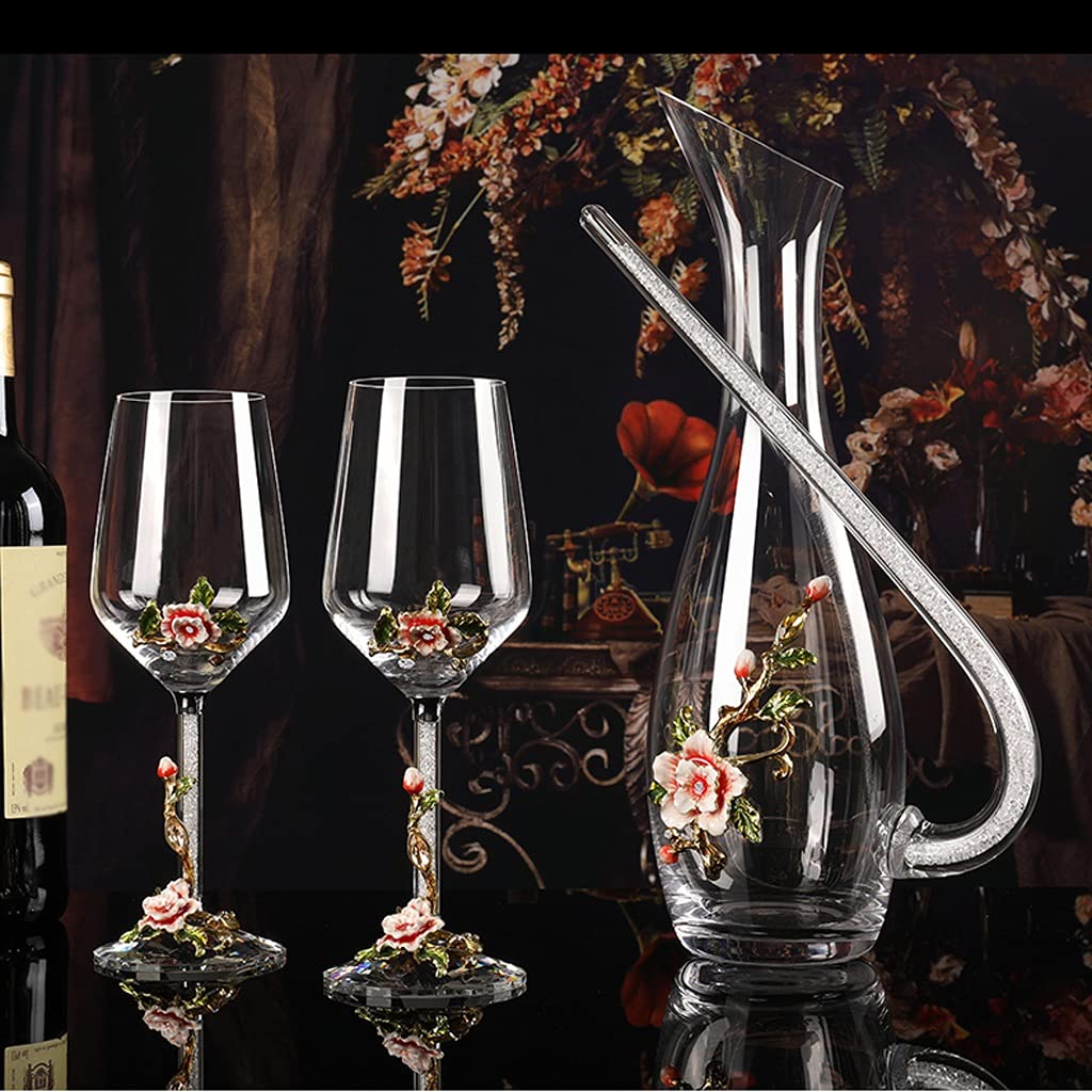 Decanter per vino Decanter creativo Cristallo smaltato Set di bicchieri da vino rosso senza piombo Decanter Versatore per vino domestico Utensili da vino per bar e ristoranti Decanter per whisky (Co