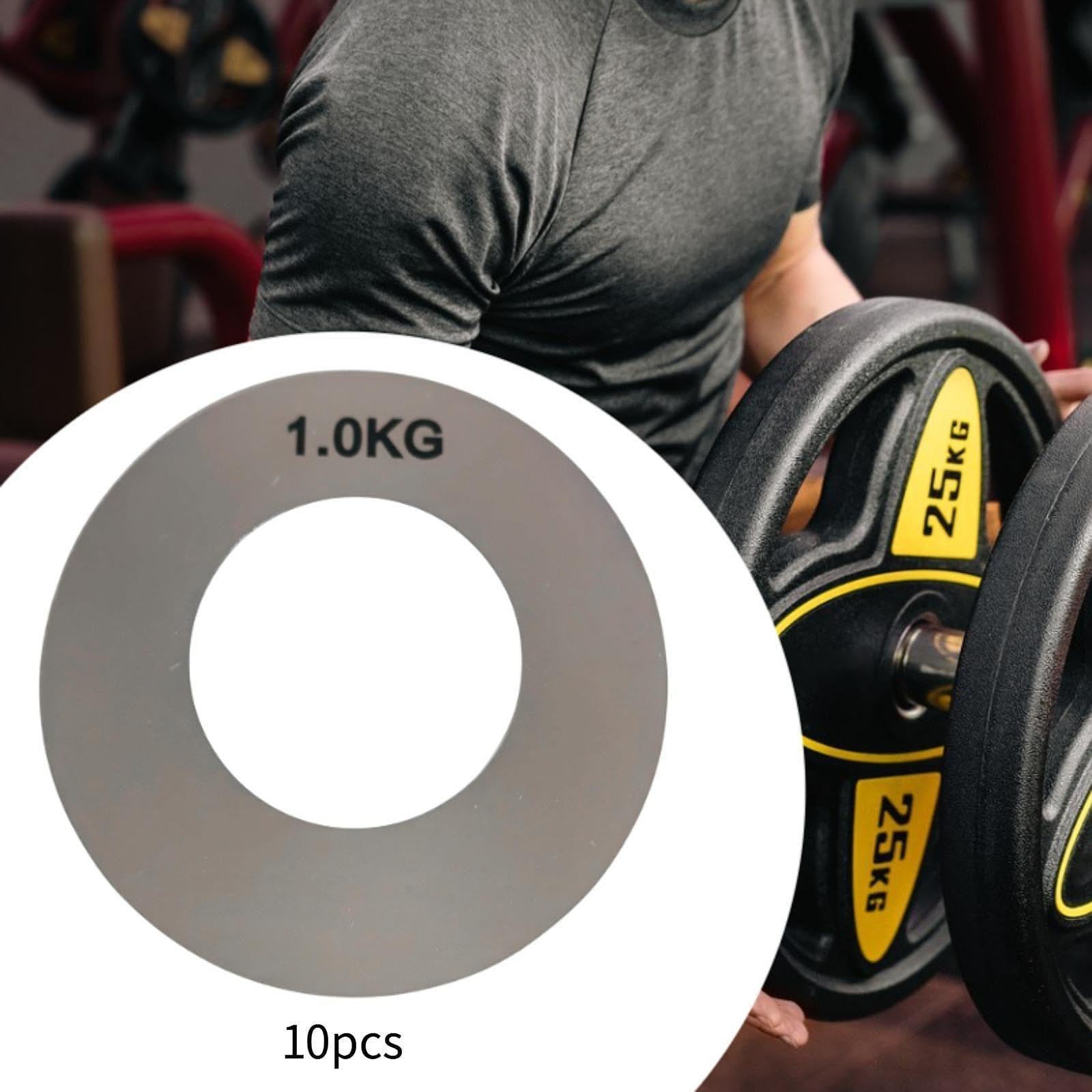 Yiju 10 Pieces Fractional Micro Weight Plate Stickers Barbell Plate Stickers Inner Diameter 40 mm Weight Identification Labels, 1.0 Kg